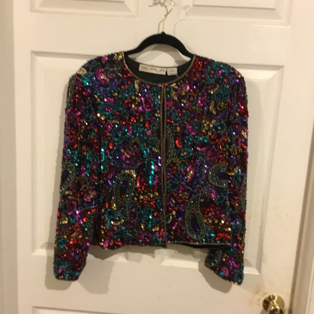 Beautiful fully lined and beaded jacket size L